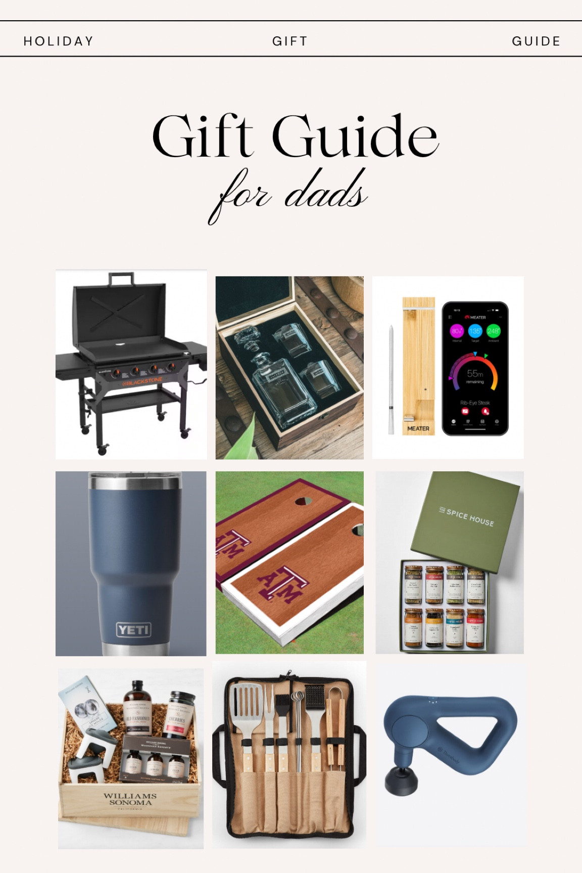 Most if not all on sale! Customize the Yeti for a special touch! We did grandpa name and my dad loved it! 