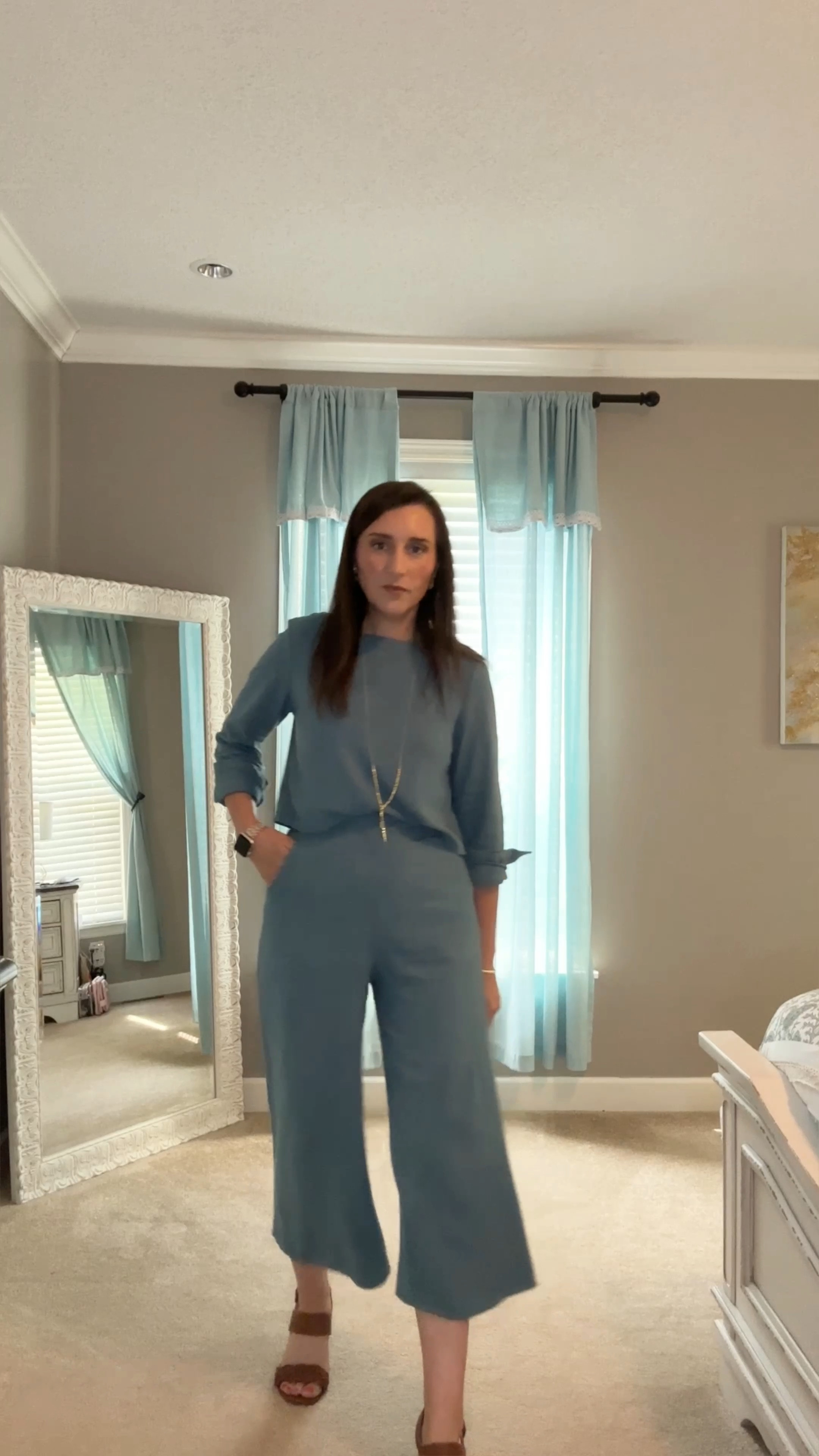 I’m living in Amazon sets these days. I adore this one for the color and it’s perfect for this weird, cool summer we are having so far in NC. Button detail back, flowy and comfy outfit you can dress up or down. Runs true to size, I’m in a small. Long sleeve is out of stock but the tank set is adorable! 

#Amazon #AffordableFashion #Loungewear #twopieceset #wideleg 

#LTKSeasonal #LTKunder50 #LTKstyletip