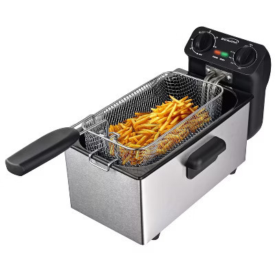 Brentwood® 1,500-Watt 12-Cup Electric Stainless Steel Deep Fryer, Black | Target
