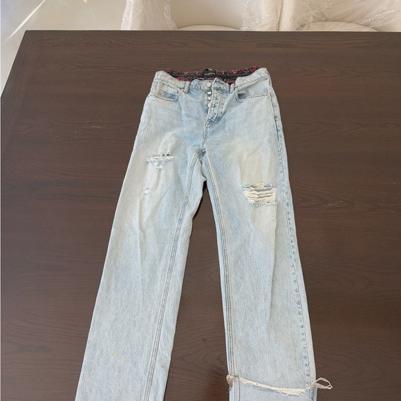 Alexander Wang Light Blue Distressed Ripped Boxer Straight Leg Jeans | Poshmark