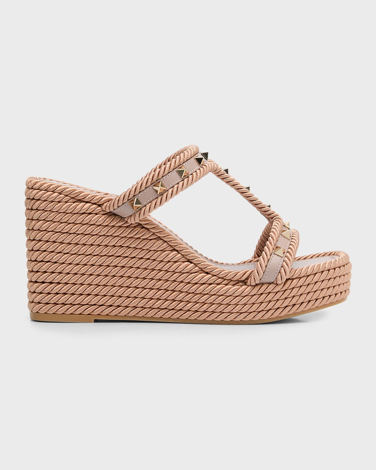 Rockstud Torchon T-Strap Espadrille Sandals | Neiman Marcus