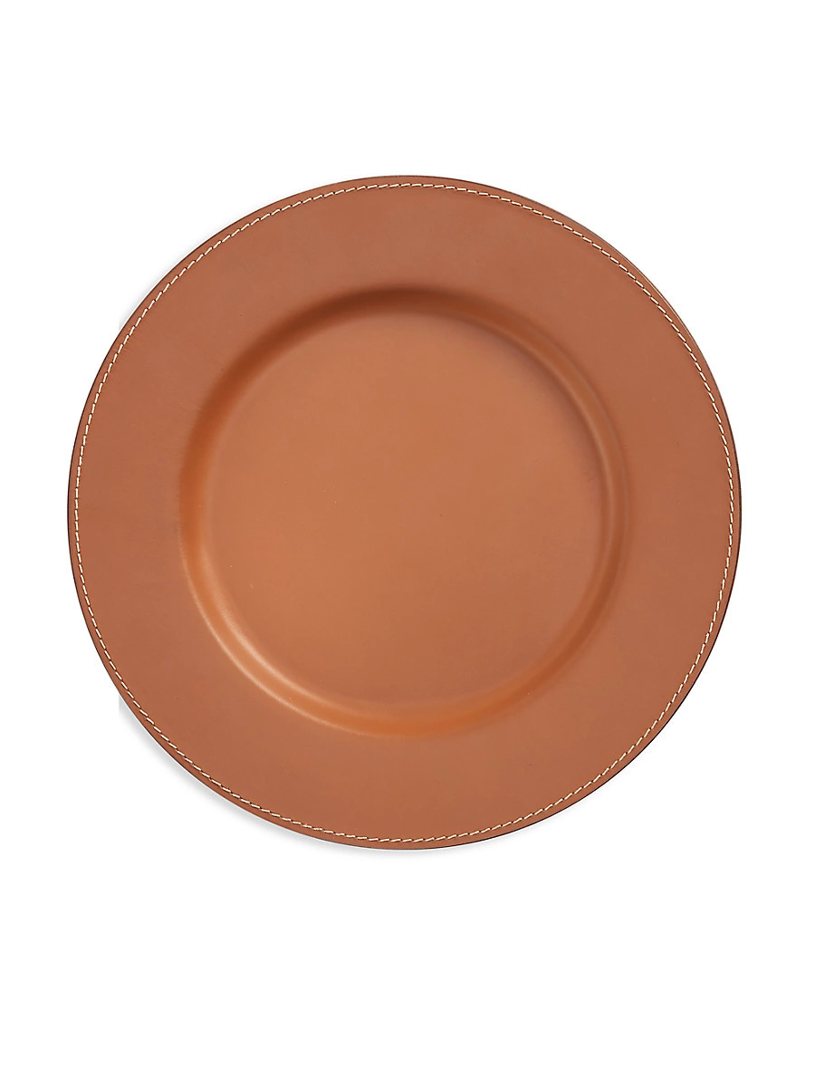 Wyatt Leather Charger - Saddle | Saks Fifth Avenue