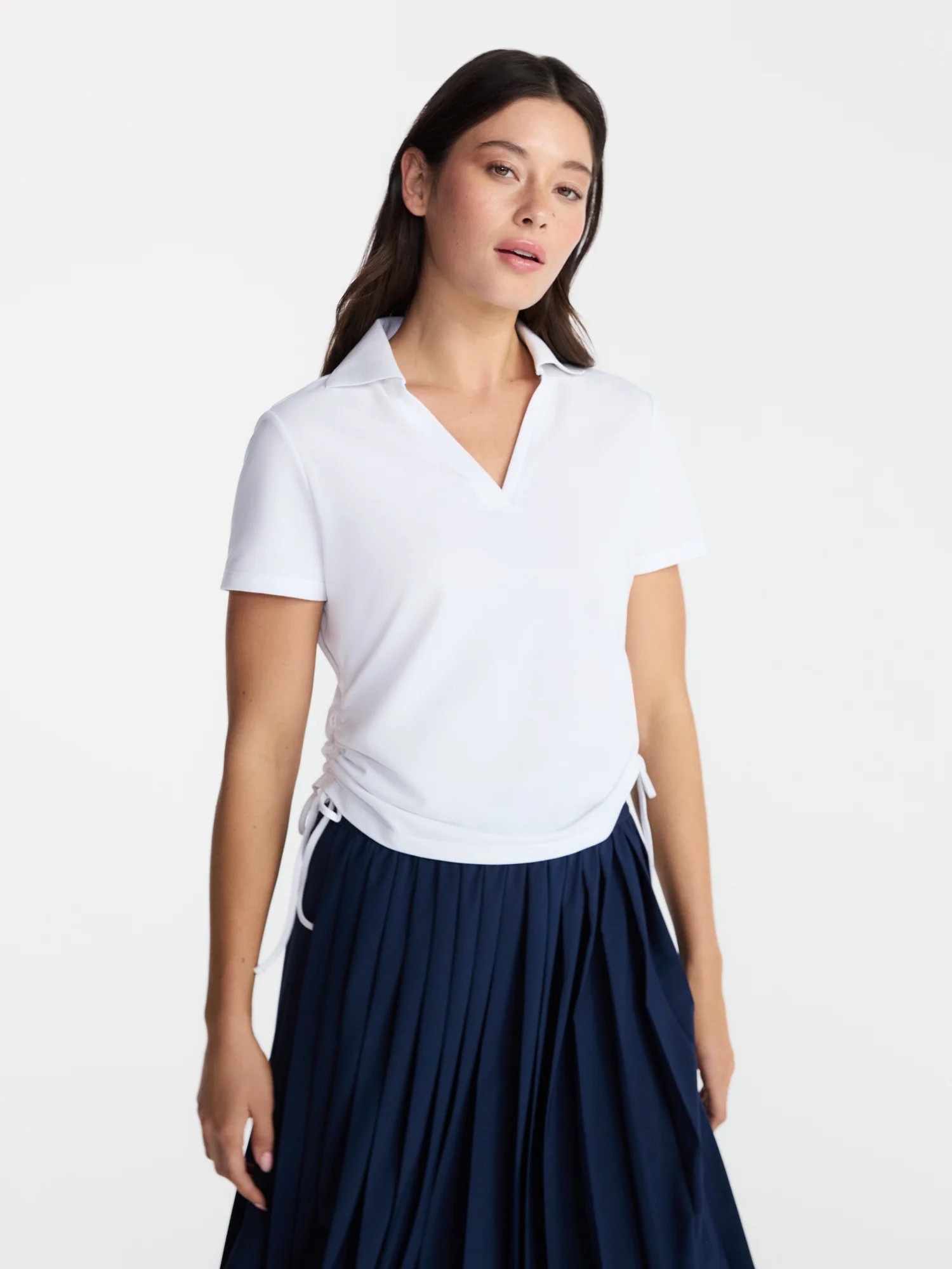 Avia Women's Cinched Side Pique Polo Shirt, Sizes XS-XXXL | Walmart (US)