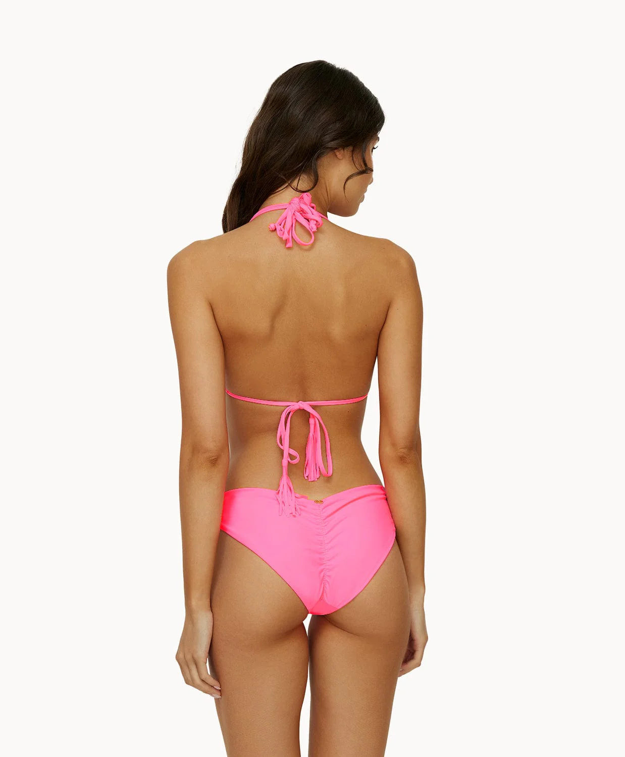 PQ Swim Basic Ruched Teeny Bottom - Vivid Pink | Triple Threads