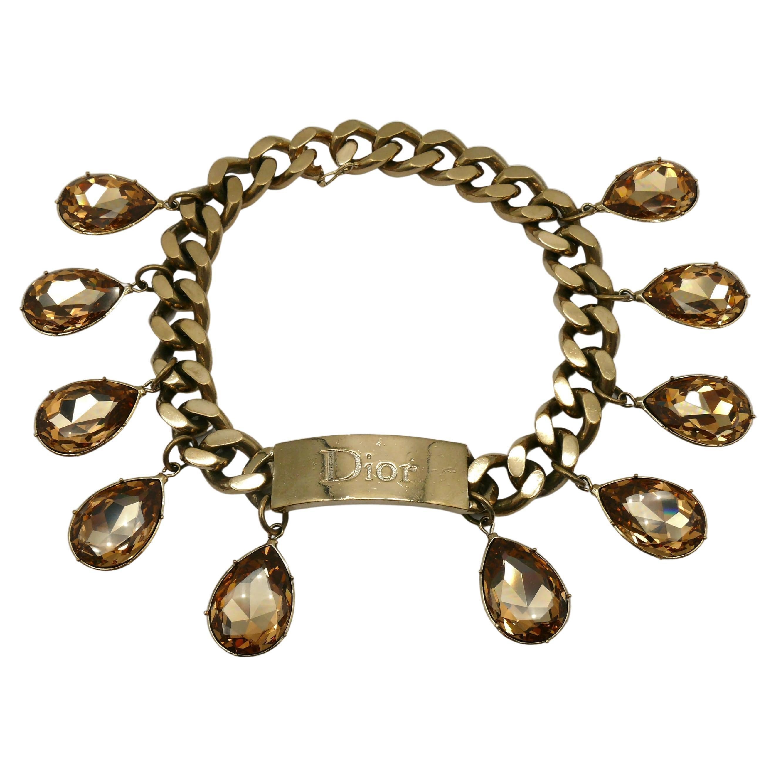 CHRISTIAN DIOR by JOHN GALLIANO 2004 Runway Crystal ID Choker Necklace | 1stDibs