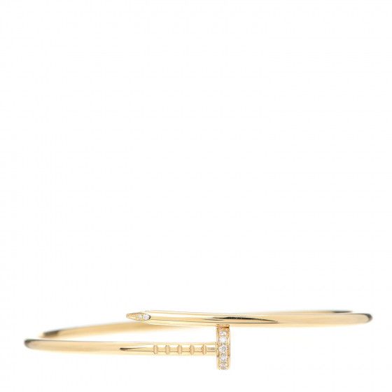 CARTIER 18K Yellow Gold Diamond Small Juste Un Clou Bracelet 17 | FASHIONPHILE | Fashionphile