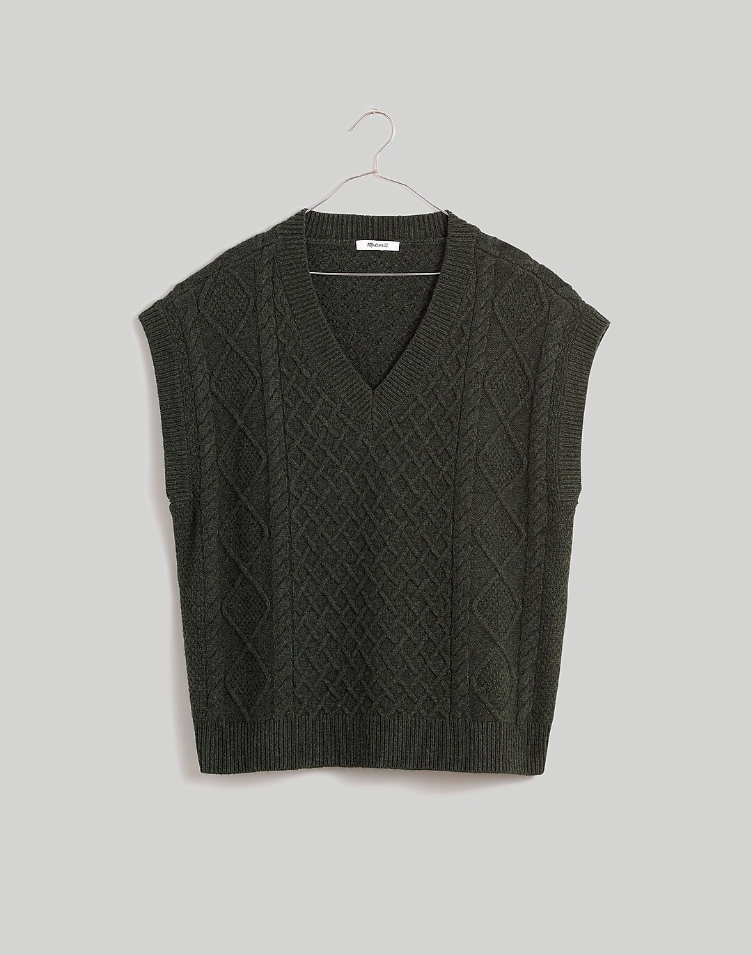 Cable-Knit V-Neck Sweater Vest | Madewell