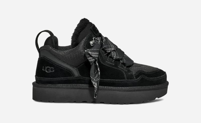 UGG® Women's Lowmel Canvas/Suede/Recycled Materials Sneakers in Black, Size 5 | UGG (US)