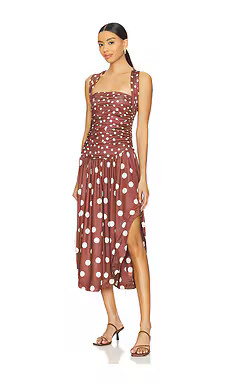 Free People Raylon Midi Dress in Chocolate Combo from Revolve.com | Revolve Clothing (Global)