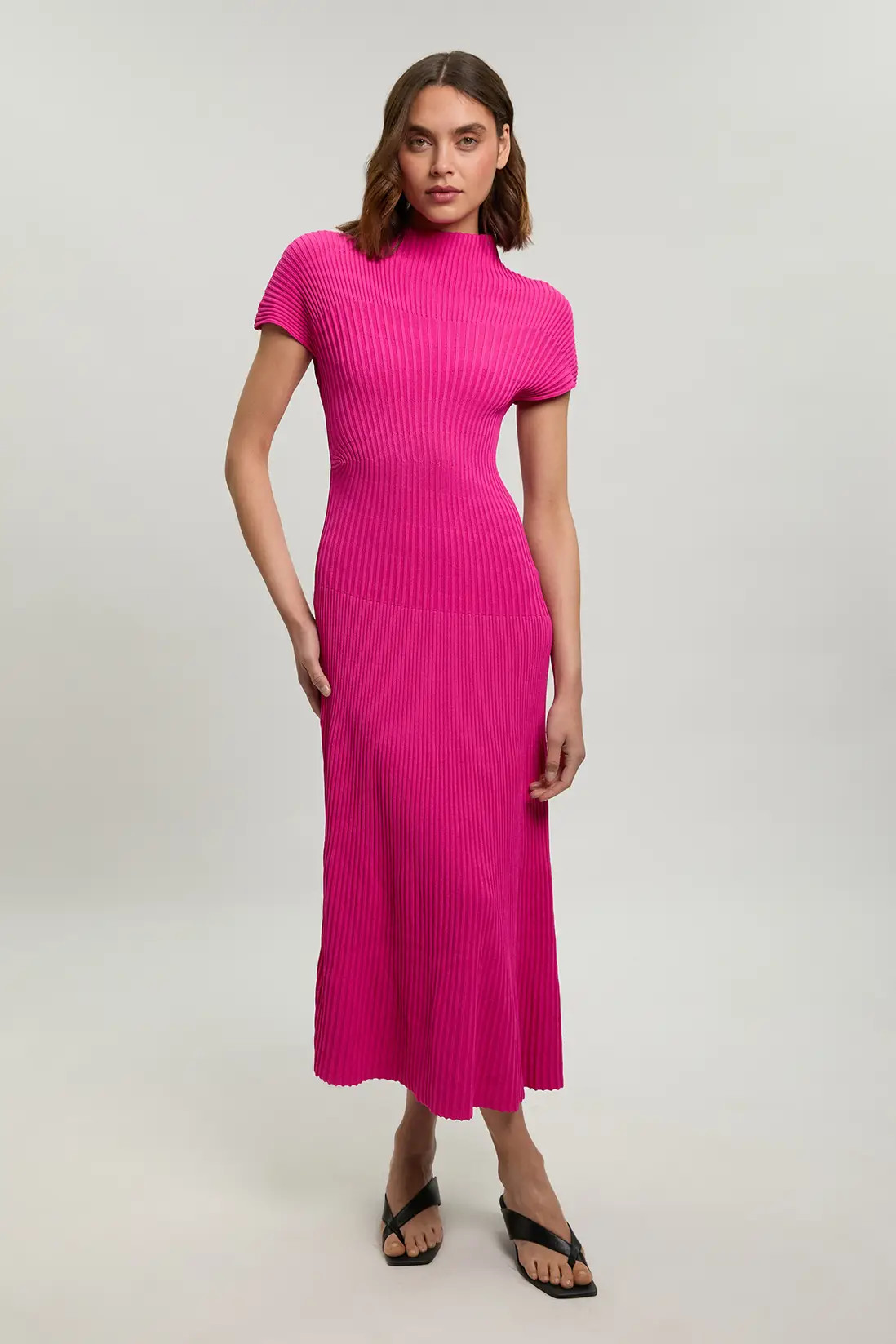 Stitch Detail Knit Midi Dress | Karen Millen