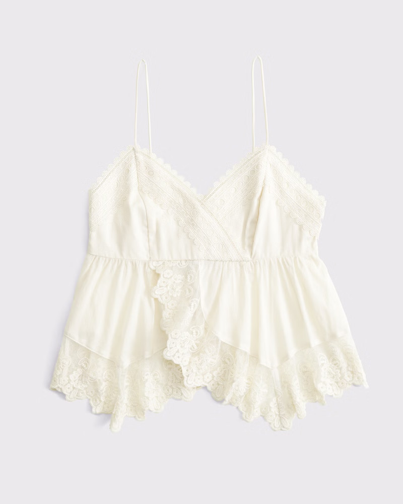 Women's Babydoll Lace-Trim Cami | Women's Tops | Abercrombie.com | Abercrombie & Fitch (US)