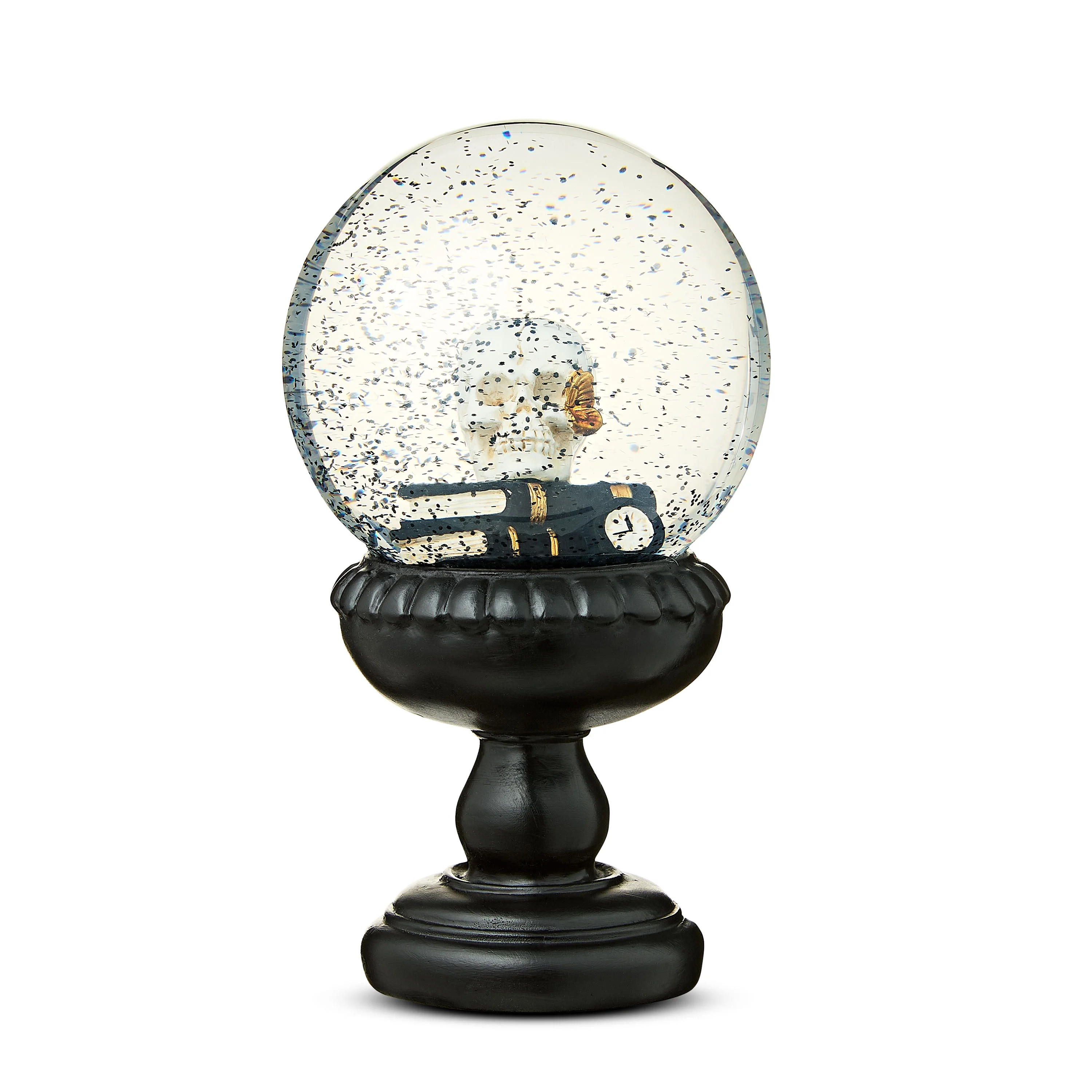 Halloween Black & Glass Water Glitter Skull Globe Tabletop Decoration, 9 in H, by Way To Celebrat... | Walmart (US)