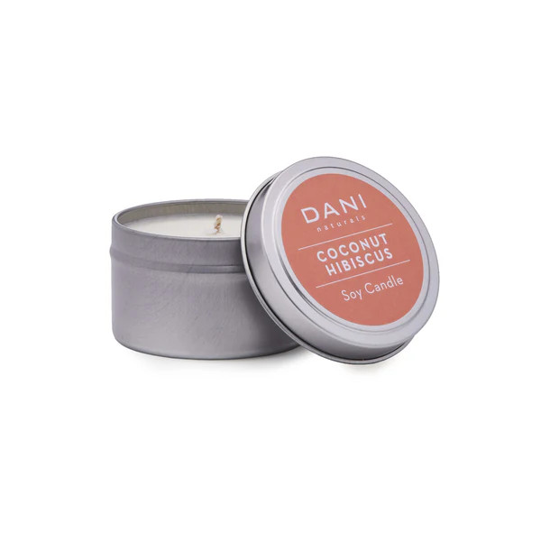 Coconut Hibiscus Scented Soy Candle Tin - 6 oz | DANI Naturals