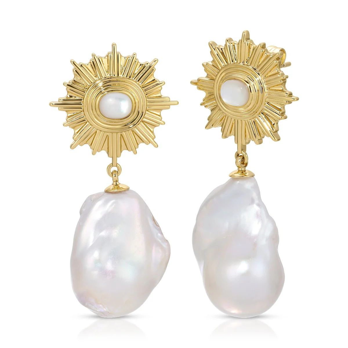 Supernova Baroque Pearl Drop Earring - Mother of Pearl | Elizabeth Stone Jewelry