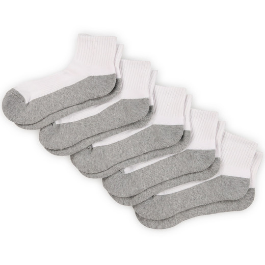 series-8 fitness™ ladies performance qtr crew socks white 5-pack | Five Below