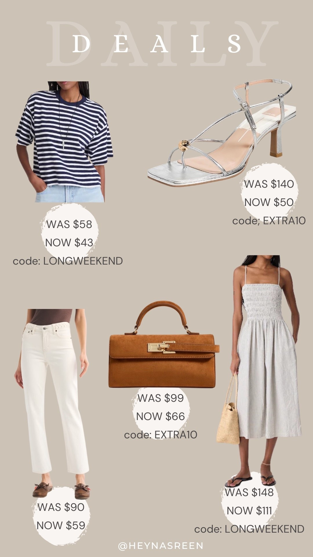 Daily deals on Madewell stripe tee, Dolce Vita heels, Madewell dress, Shopbop bag, Abercrombie jeans