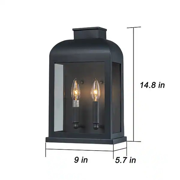 OB - 2-Light Classic Retro Black 8" Wide Hardwired Outdoor Wall Lantern Sconce - Bed Bath & Beyon... | Bed Bath & Beyond