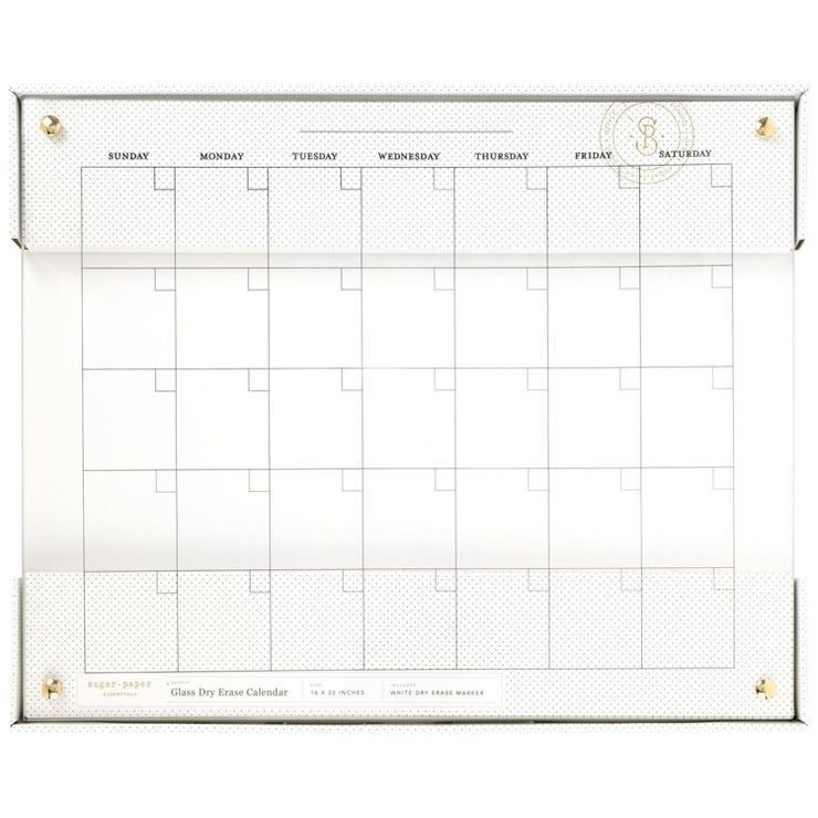 20"x16" Glass Dry Erase Calendar - Sugar Paper Essentials | Target