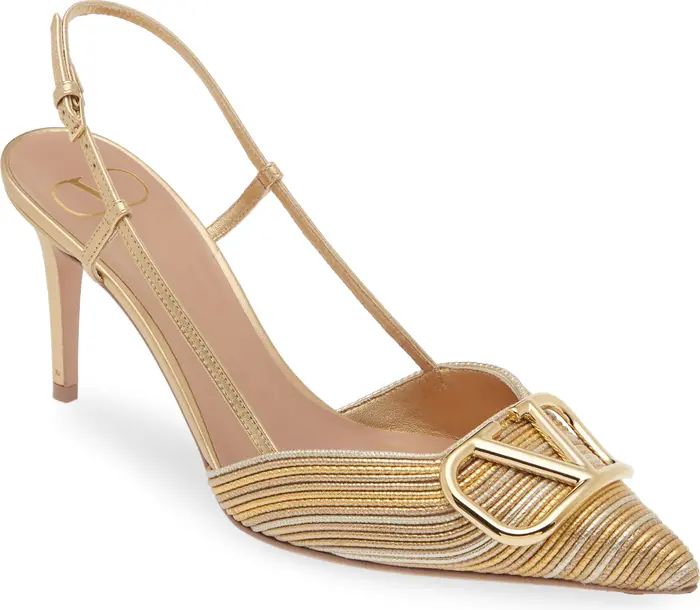 Valentino Garavani VLOGO Signature Pointed Toe Slingback Pump (Women) | Nordstrom | Nordstrom