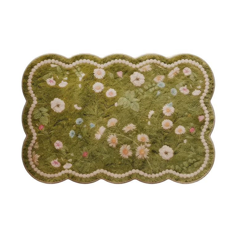 Floral Doormat for Indoor Outdoor Absorbent Entrance Mat Non Slip Polyester Floor Rug with Flower... | Walmart (US)