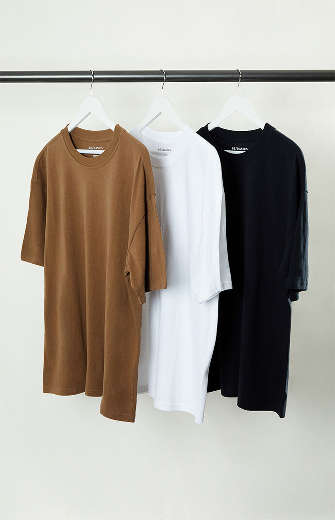 Men's 3 Pack Oversized T-Shirts - Size Large | PacSun