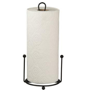 Home Basics Wire Collection Free-Standing Paper Towel Holder with Double Dispensing Side Bar, Bla... | Target