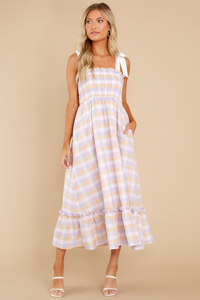 Happy Feelings Pink Plaid Midi Dress | Red Dress 