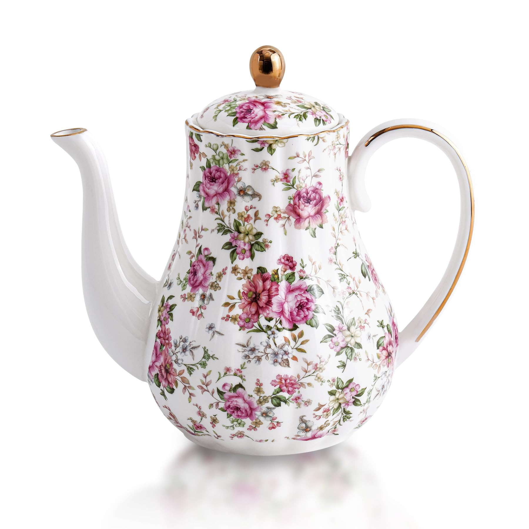 Tea Pot, Porcelain Teapot 37oz,tea pots for tea party,Tea Infuser Pots for Blooming loose Leaf Te... | Amazon (US)