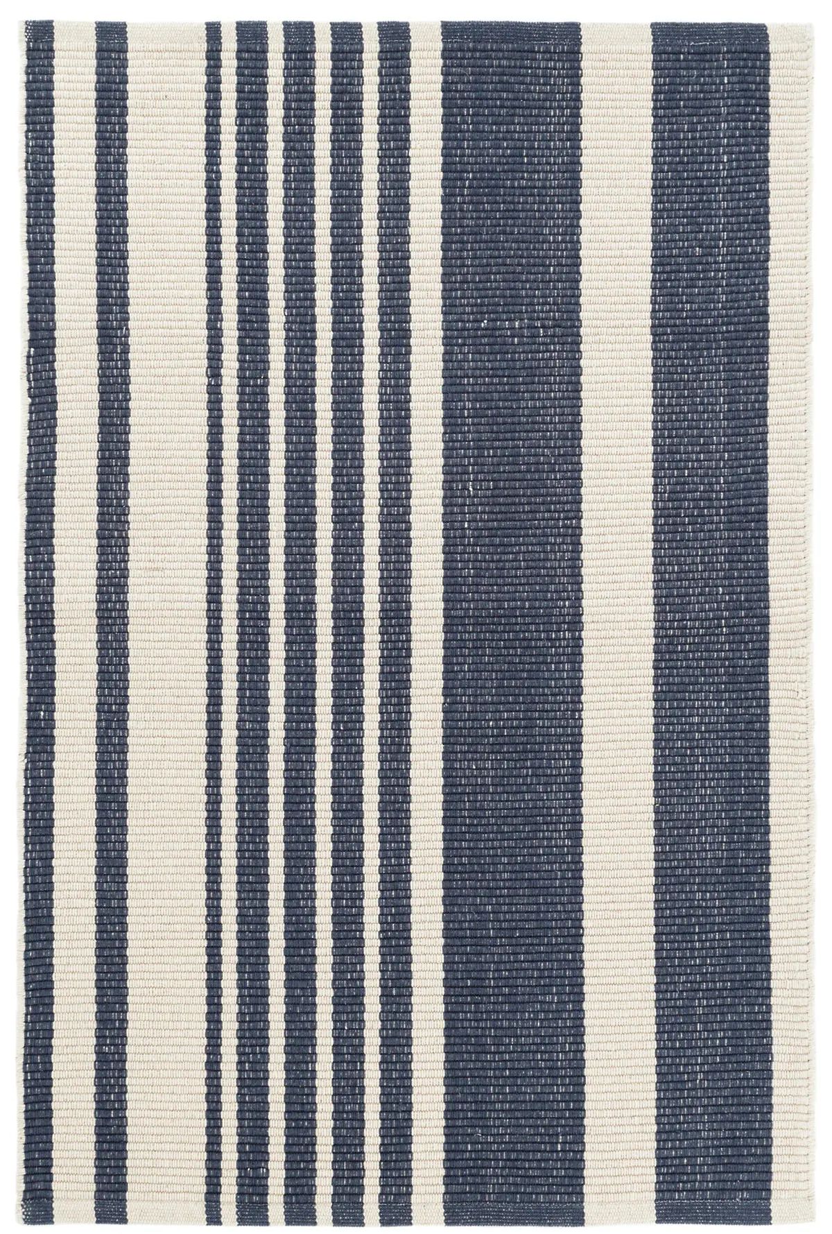 Portland Stripe Woven Cotton Rug | Annie Selke