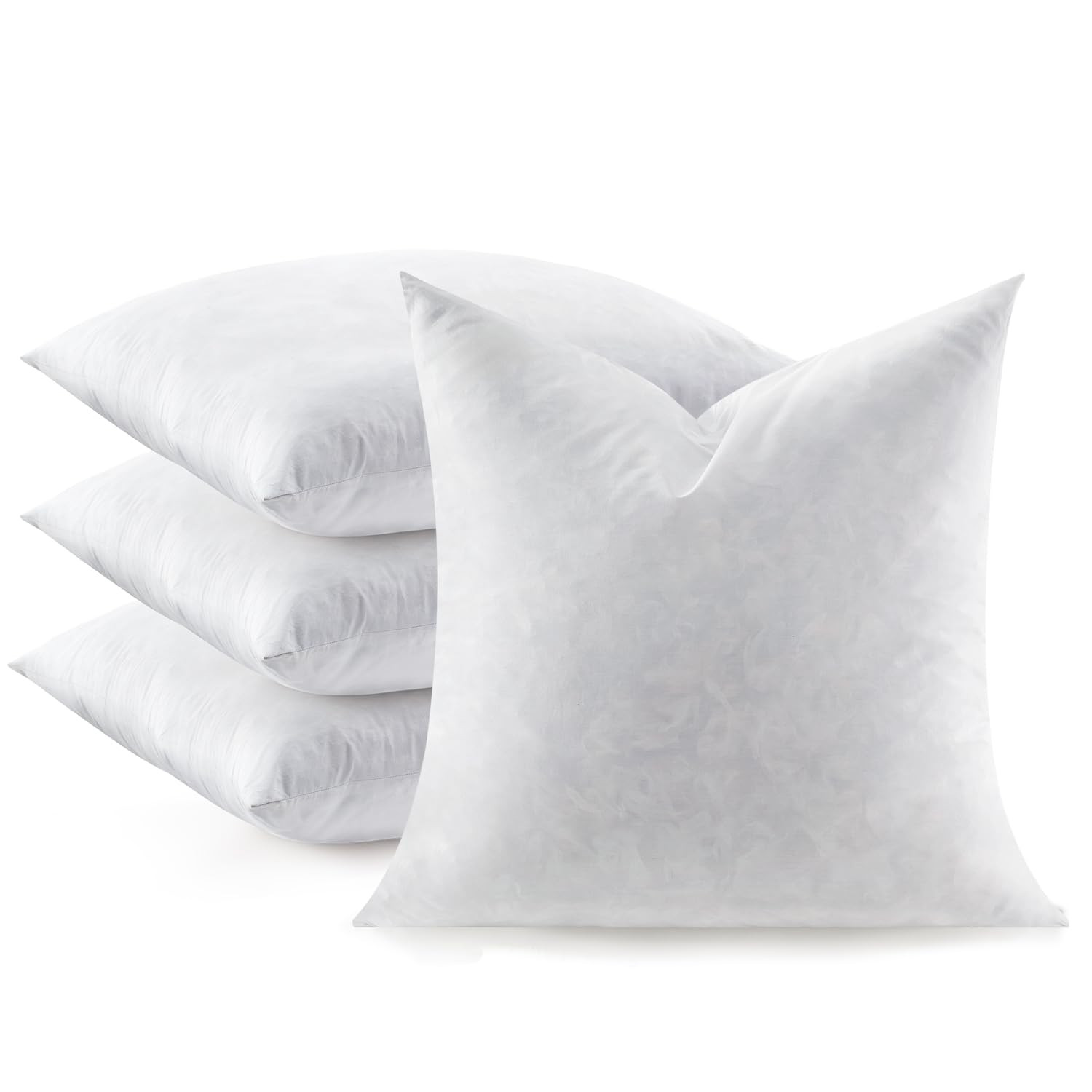 Feather Throw Pillow Inserts Set of 4, Soft Fluffy Square 20 x 20 Inches Decorative Pillow Insert... | Amazon (US)