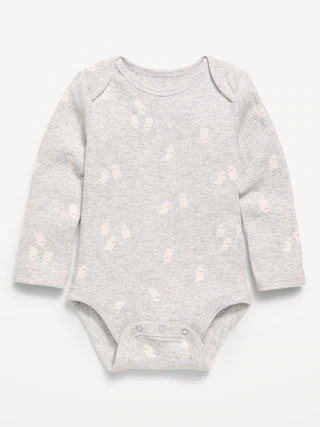 Printed Unisex Long-Sleeve Ribbed Bodysuit for Baby | Old Navy (US)