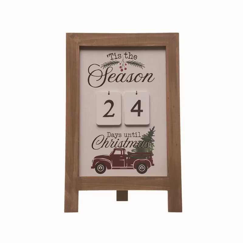 Transpac Wood White Christmas Tis the Season Countdown | Target