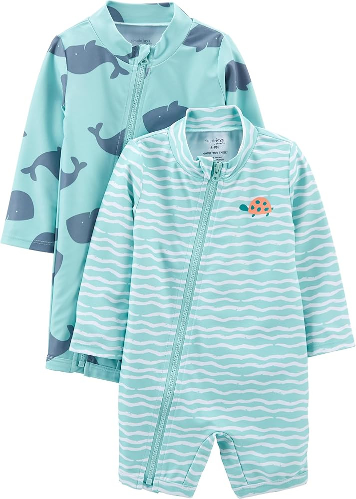 Simple Joys by Carter's Boys' 2-Pack 1-Piece Zip Rashguards | Amazon (US)