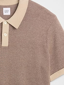 GAP Men's Shortsleeve Birdseye Polo Sweater | Amazon (US)