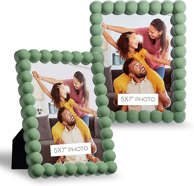 Sheffield Home Scalloped Edge Rounded Dots 5x7 Photo Frame, Decorative Cottage Living Wall or Tab... | Amazon (US)