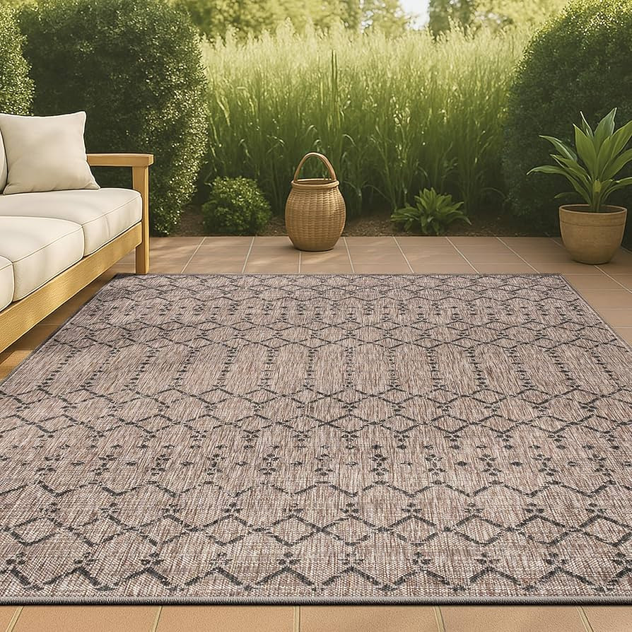 JONATHAN Y SMB108D-8 Ourika Moroccan Geometric Textured Weave Indoor Outdoor Area r.u.g, Bohemian... | Amazon (US)