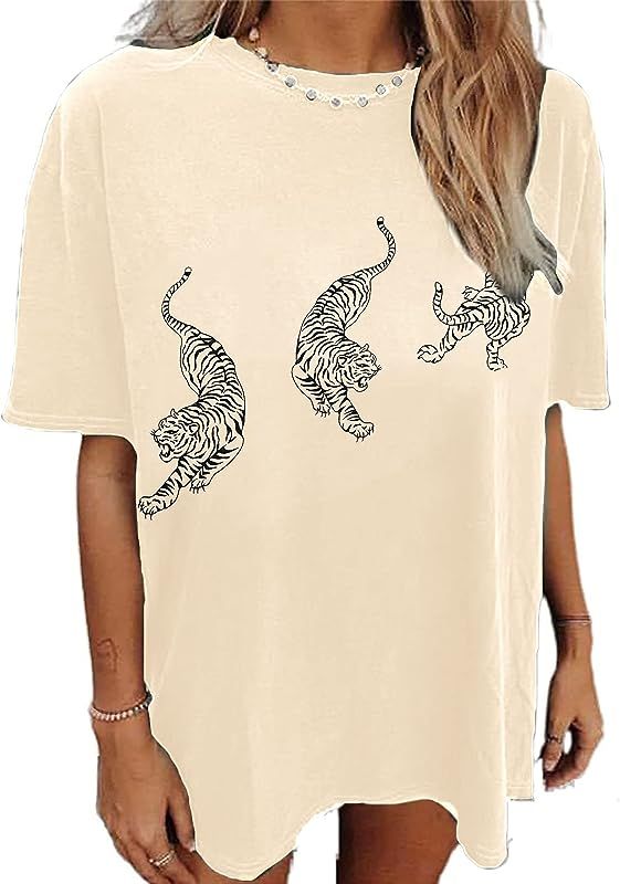 SOFIA'S CHOICE Women's Oversized Graphic Tees Vintage Short Sleeve Summer T-Shirt Tops | Amazon (US)