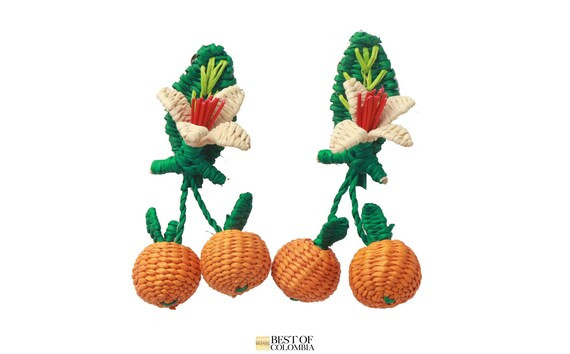 Iraca/ Straw Orange Earrings | Etsy | Etsy (US)