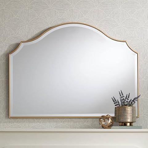 Kate and Laurel Leanna Glam Horizontal Wall Mirror, 20 x 30, Gold, Sophisticated Large Mirror for... | Amazon (US)