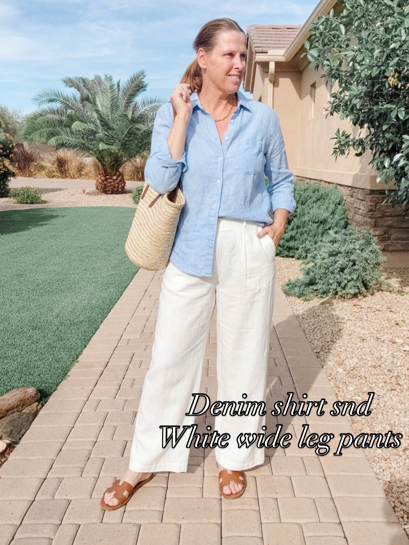 Effortless style 

White wide leg pants, denim shirt, chambray top, spring outfit , European outfit, effortlessly look  

#LTKootd #LTKOver40 #LTKgrwm