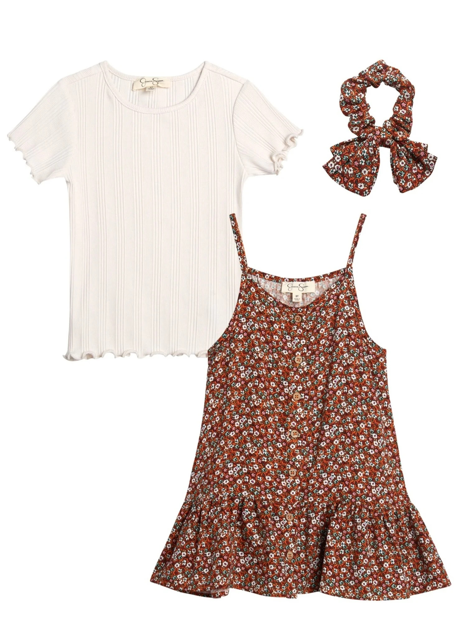 Jessica Simpson Girls' Dress set with Scrunchie, Sizes 4-6x - Walmart.com | Walmart (US)