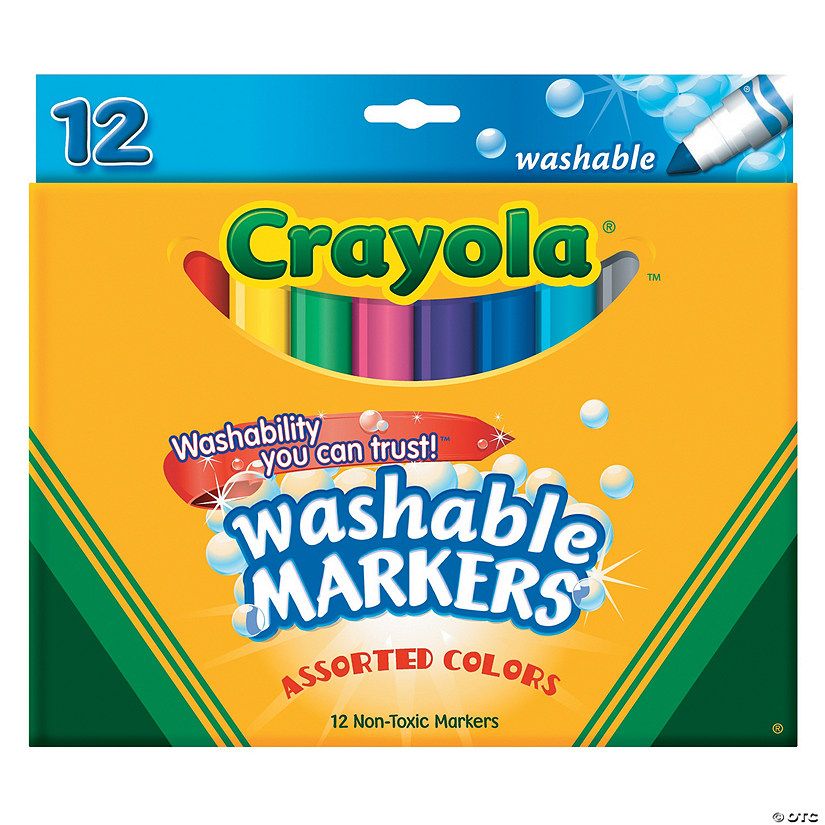 12-Color Bold Crayola® Cone Tip Washable Markers | Oriental Trading Company