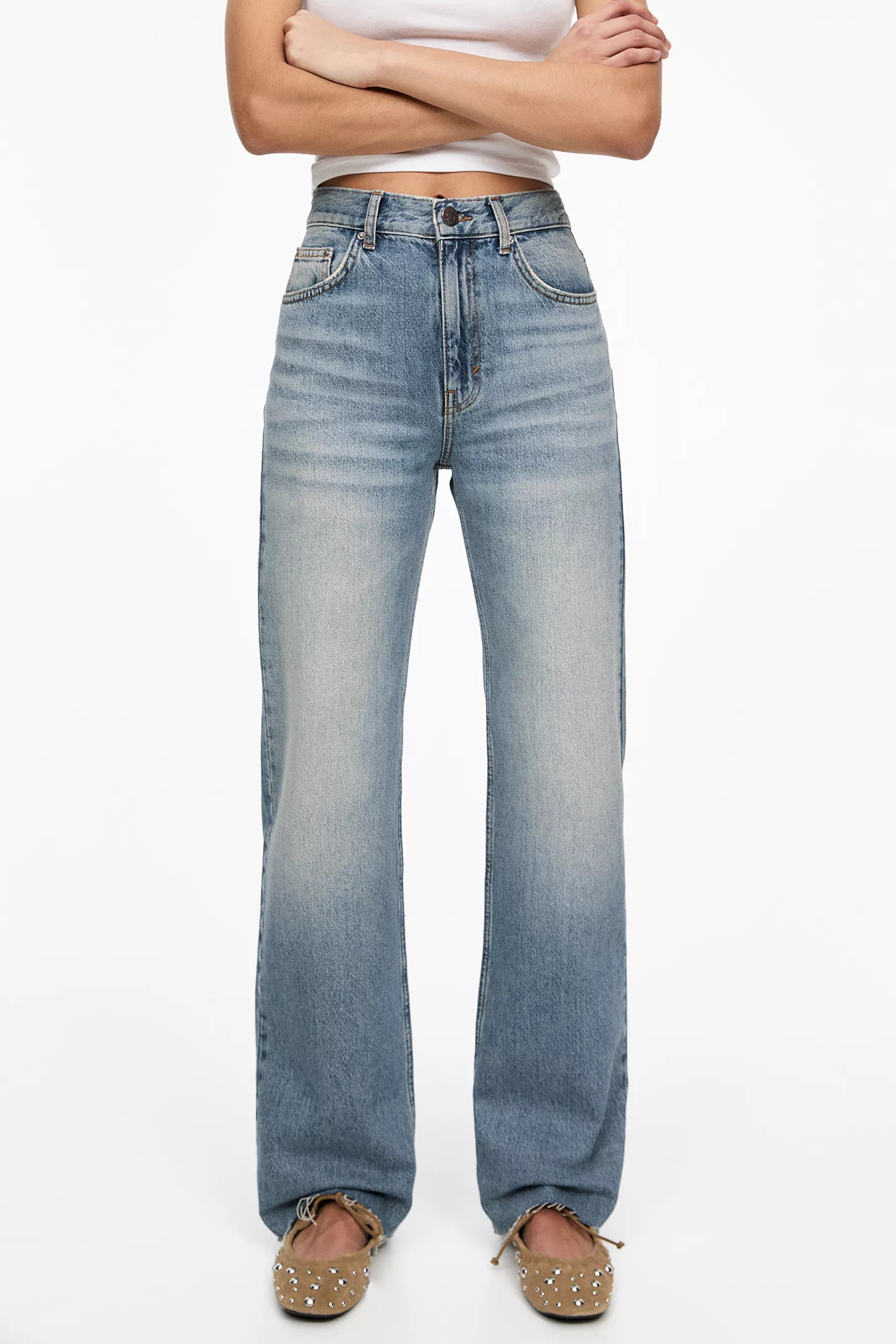 Straight-leg high-waist jeans | PULL and BEAR UK