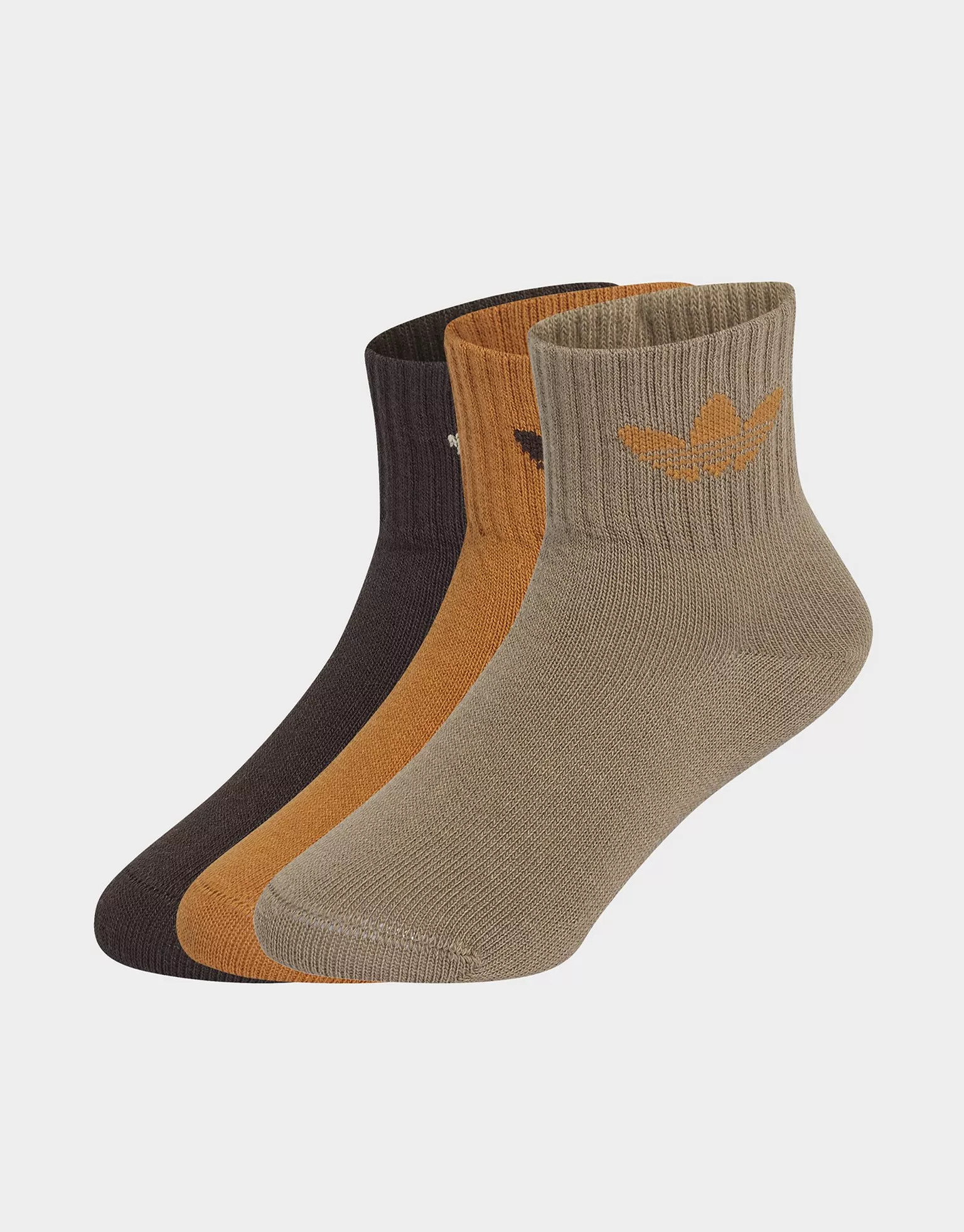 Brown adidas Mid Ankle Socks 3 Pair Pack Kids - JD Sports UK | JD Sports (UK)