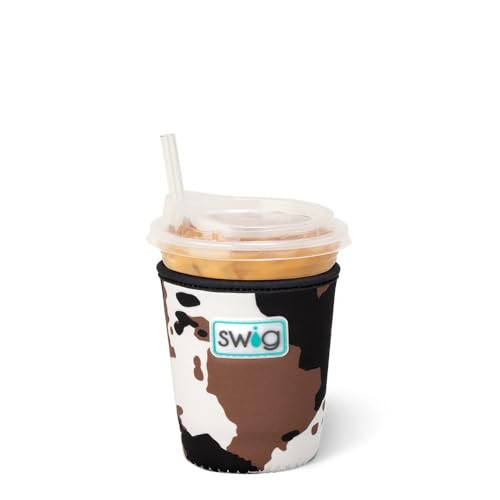 Swig Life Small Iced Cup Coolie, 16-20oz Iced Coffee Cup Insulator Sleeve with Handle, Neoprene Insulated Coolie Keeps Drinks Cold (Hayride) | Amazon (US)