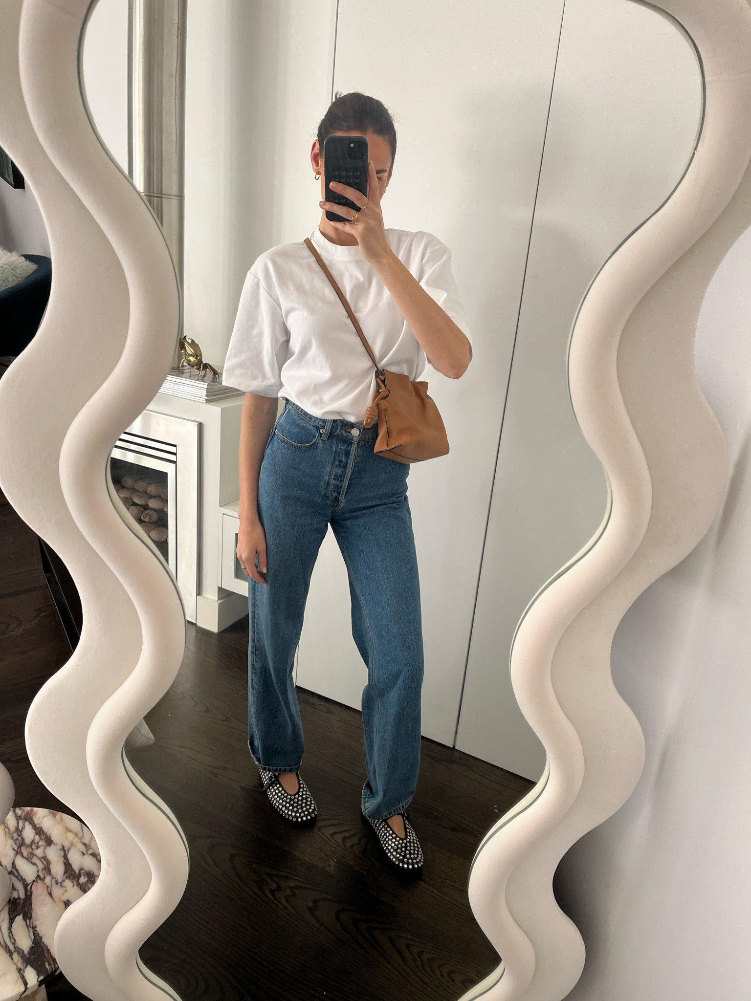 Saturdays casual outfit. Denim, tee,  elevated flats and Loewe flamenco bag 

#LTKspring #LTKaustralia #LTKstyletip