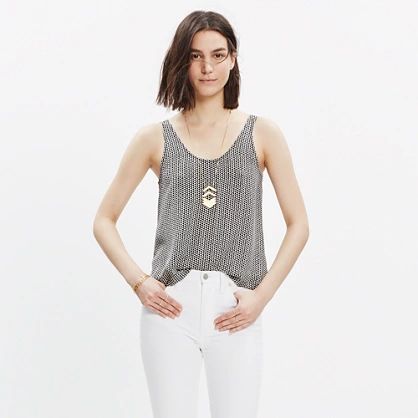 Silk Sundown Tank Top in Triangle Field | Madewell