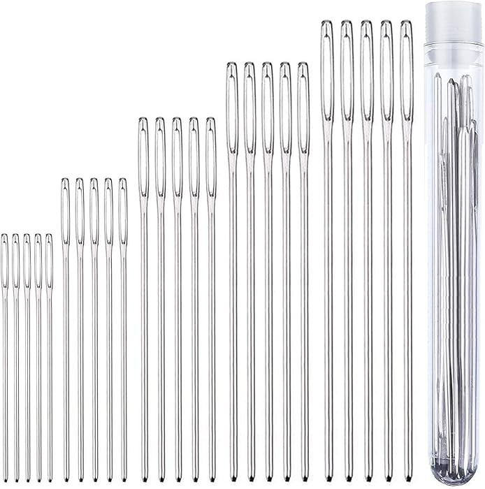 Tapestry Needles Five Sizes 14, 16, 18, 20, 24 - Large Eye Blunt Needles 25 Pcs for Cross Stich a... | Amazon (US)