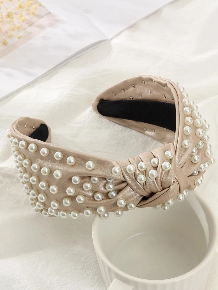 1pc Women Faux Pearl & Knot Decor Fashionable Headband For Hair Decoration | SHEIN
