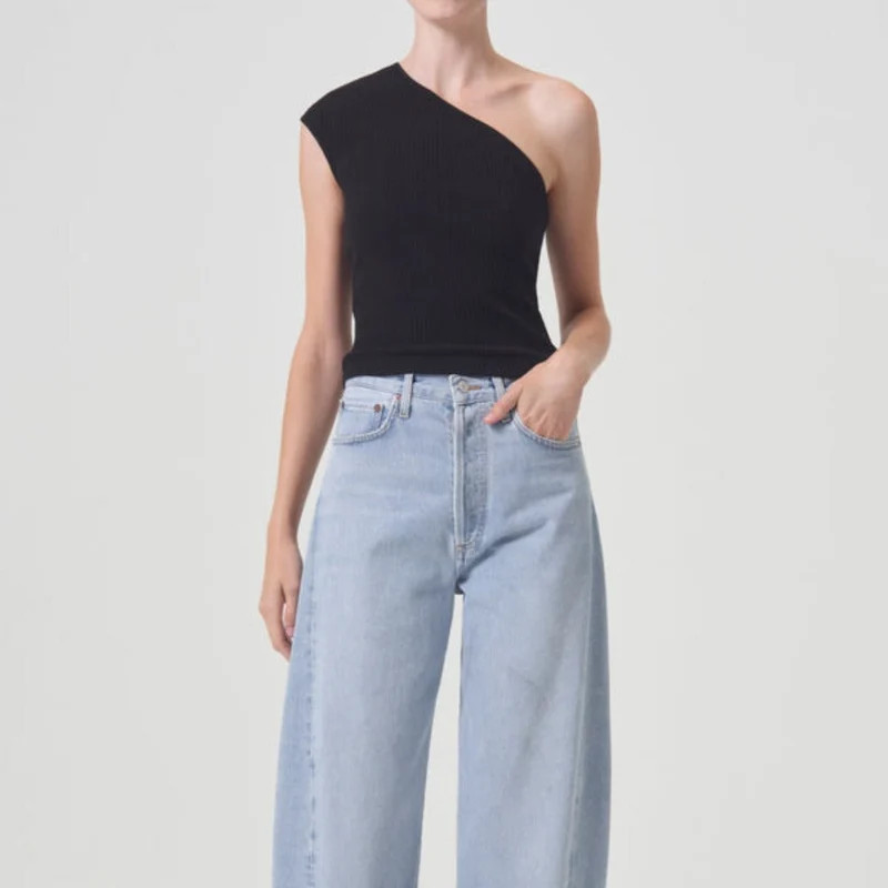 AGOLDE Luna High Rise Piece Tapered Jeans - Void - Blue - 30 | Verishop